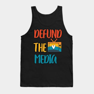 Distressed Retro Vintage Defund The Media Tank Top